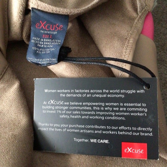 Excuse Womens Tan Faux Leather Lightweight Layering Button Up Jacket Top Large - Picture 9 of 9